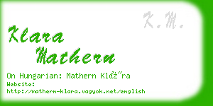 klara mathern business card